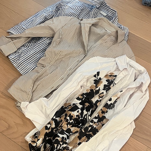 New York & Company Tops - Striped and Floral Button-Up Shirts